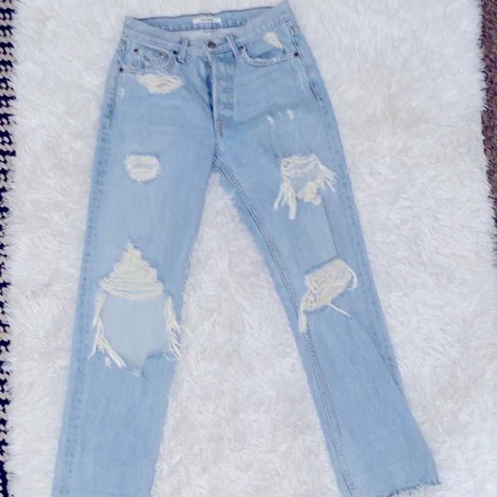 Revolve GRLFRND Ripped straight leg jeans - Picture 10 of 12